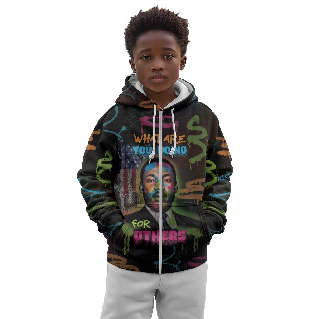 Martin Luther King Jr Day Kid Hoodie What Are You Doing For Others - African Pride