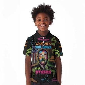 Martin Luther King Jr Day Kid Polo Shirt What Are You Doing For Others - African Pride