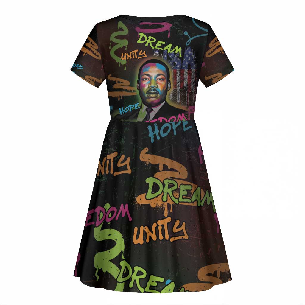 Martin Luther King Jr Day Kid Short Sleeve Dress What Are You Doing For Others - African Pride