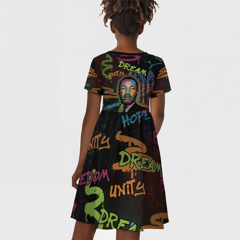 Martin Luther King Jr Day Kid Short Sleeve Dress What Are You Doing For Others - African Pride