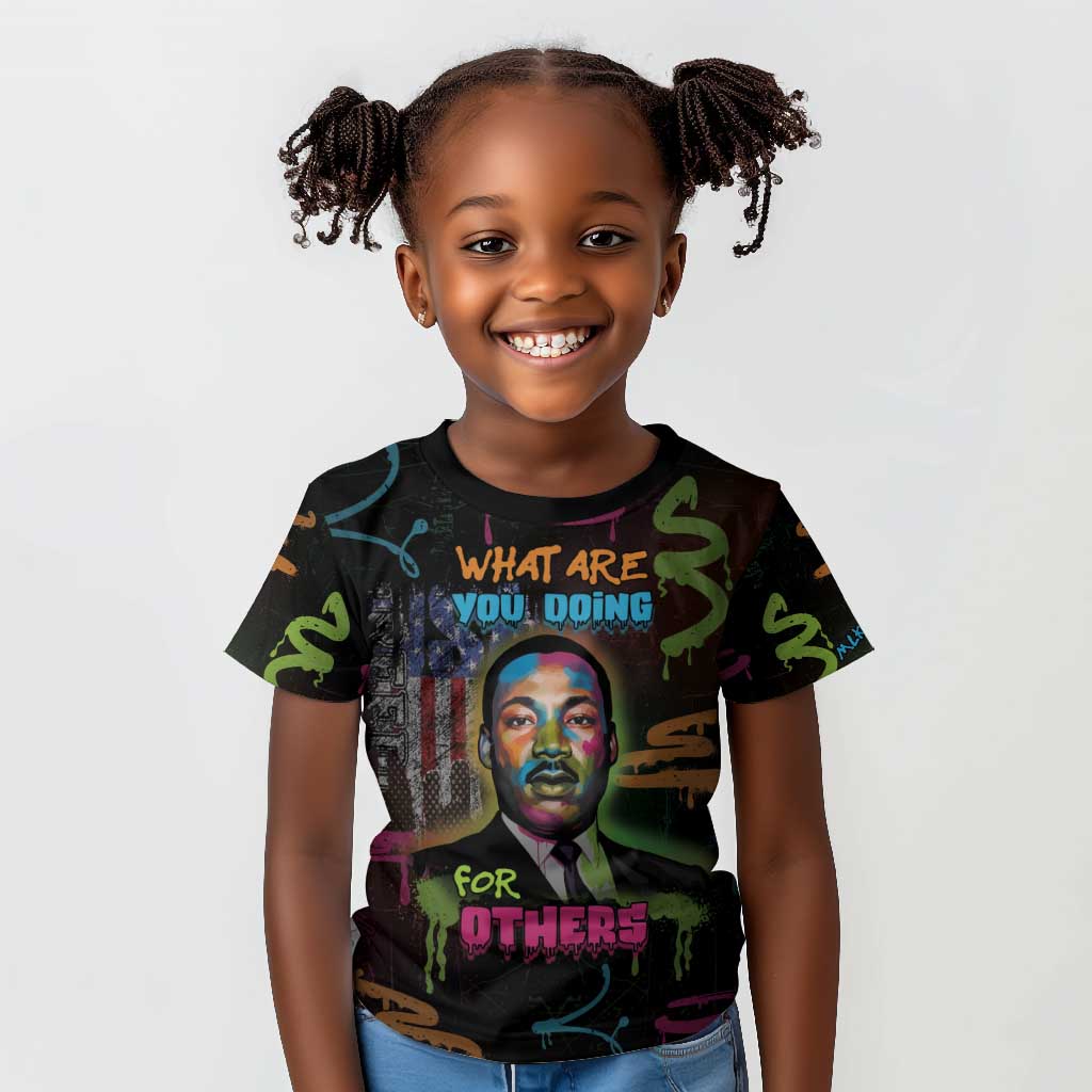 Martin Luther King Jr Day Kid T shirt What Are You Doing For Others - African Pride