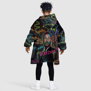 Martin Luther King Jr Day Kid Wearable Blanket Hoodie What Are You Doing For Others - African Pride