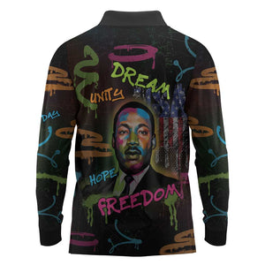 Martin Luther King Jr Day Long Sleeve Polo Shirt What Are You Doing For Others - African Pride