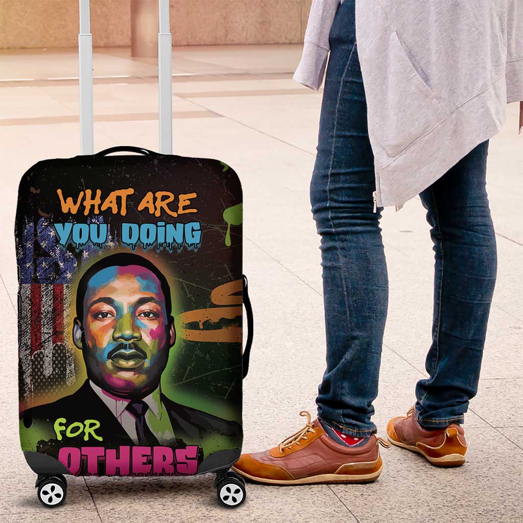 Martin Luther King Jr Day Luggage Cover What Are You Doing For Others - African Pride