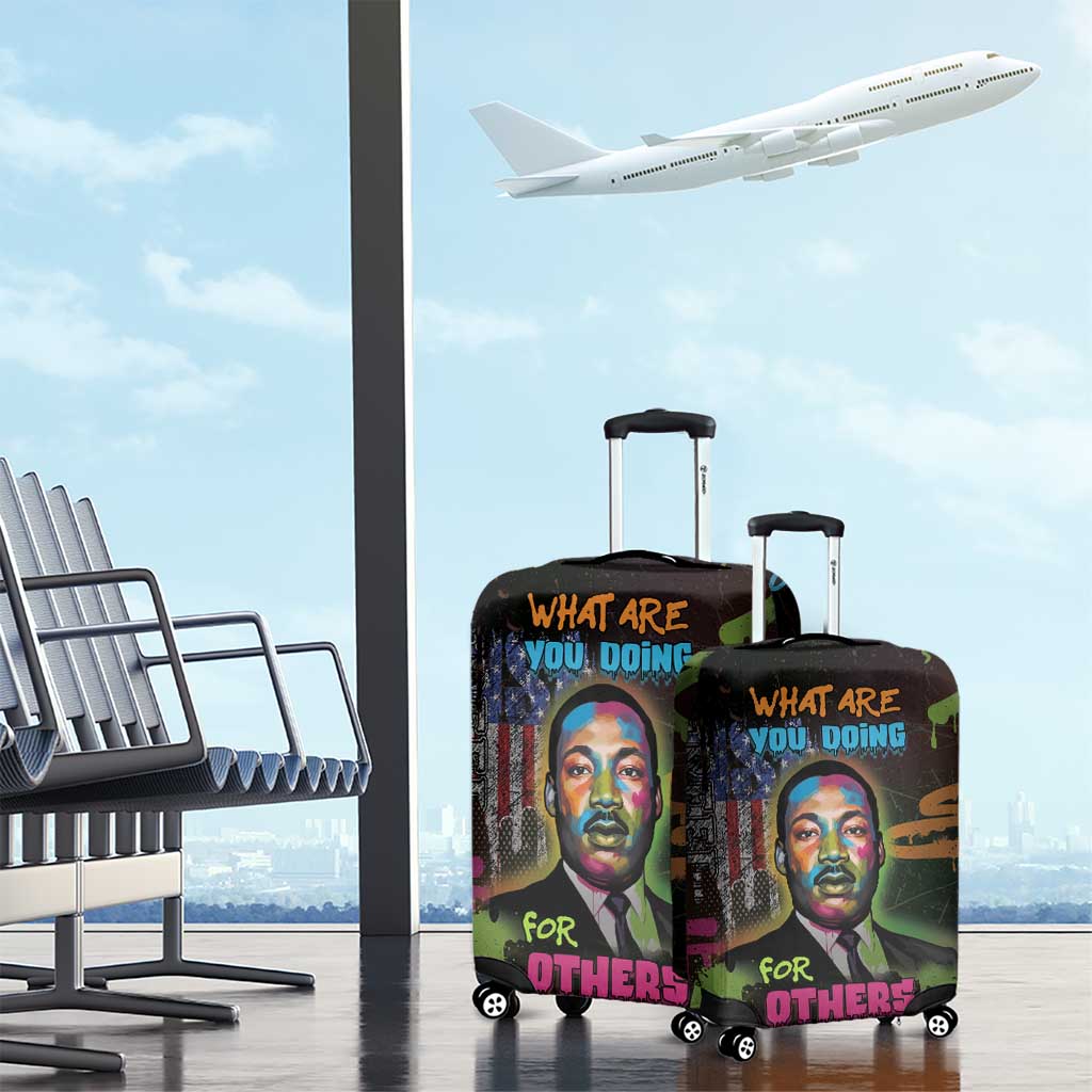 Martin Luther King Jr Day Luggage Cover What Are You Doing For Others - African Pride