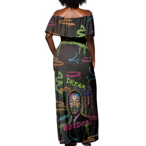 Martin Luther King Jr Day Off Shoulder Maxi Dress What Are You Doing For Others - African Pride