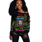 Martin Luther King Jr Day Off Shoulder Sweater What Are You Doing For Others - African Pride