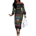 Martin Luther King Jr Day Off The Shoulder Long Sleeve Dress What Are You Doing For Others - African Pride