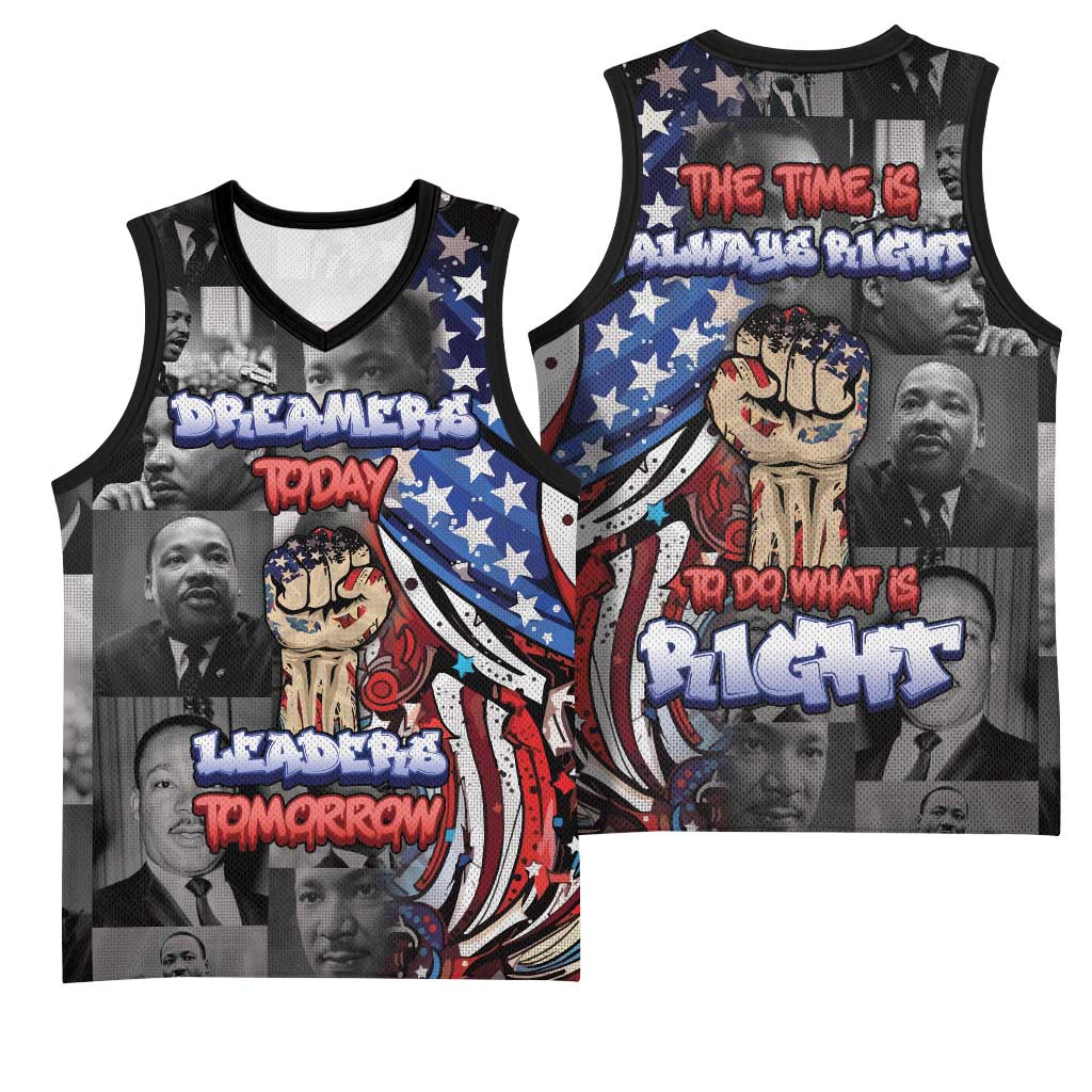 Martin Luther King Jr Day Basketball Jersey Dreamers Today Leaders Tomorrow - African Pride