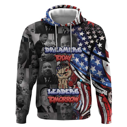 Martin Luther King Jr Day Hoodie Dreamers Today Leaders Tomorrow - African Pride