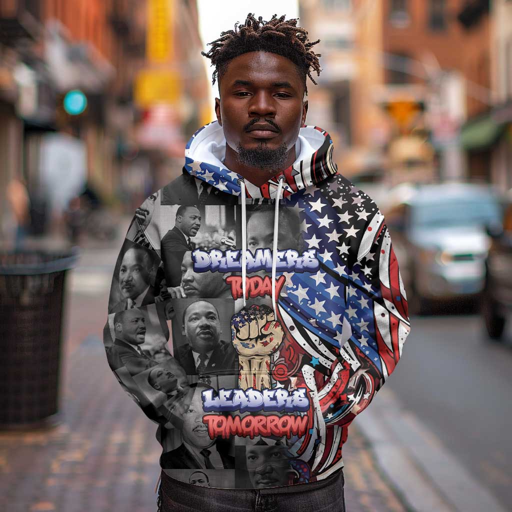Martin Luther King Jr Day Hoodie Dreamers Today Leaders Tomorrow - African Pride