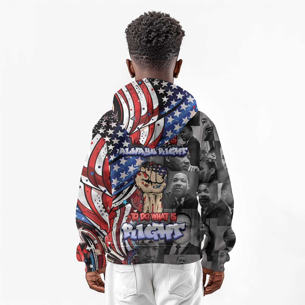 Martin Luther King Jr Day Kid Hoodie Dreamers Today Leaders Tomorrow - African Pride