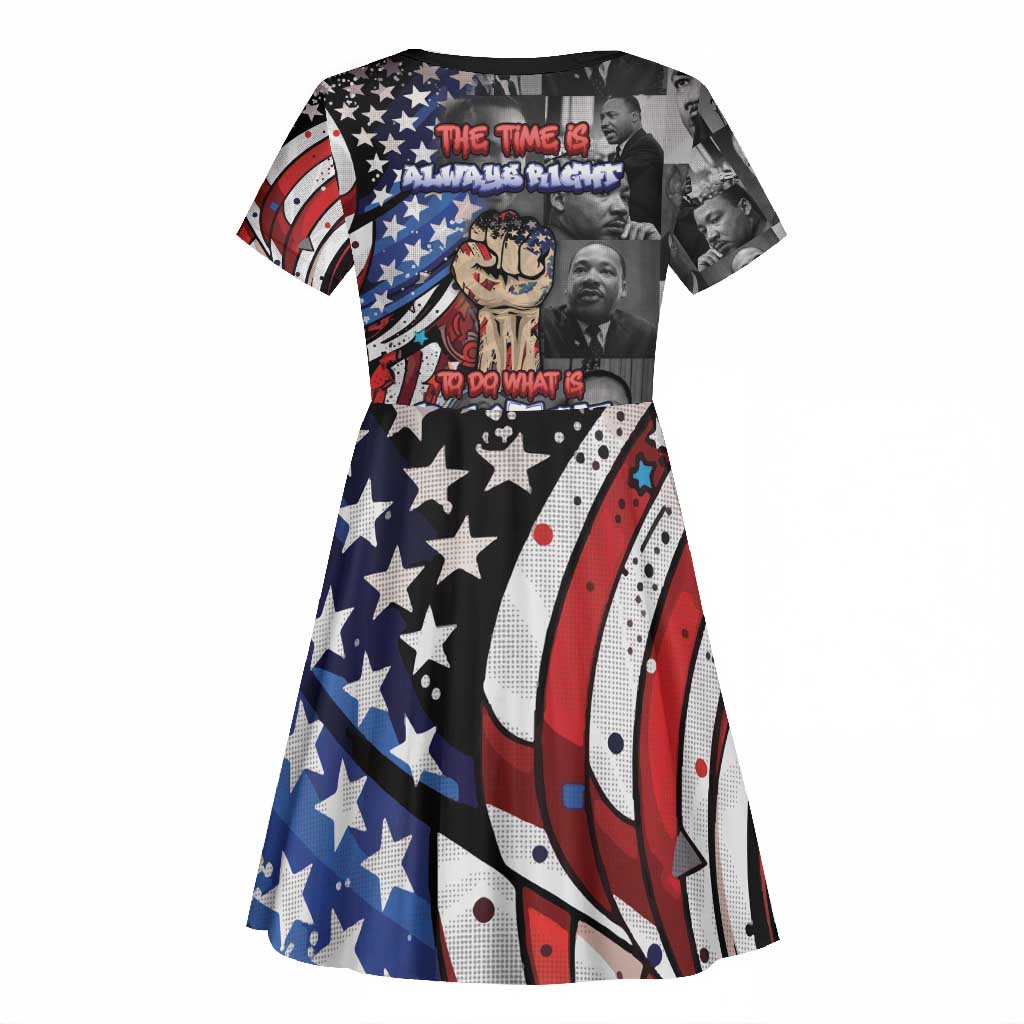 Martin Luther King Jr Day Kid Short Sleeve Dress Dreamers Today Leaders Tomorrow - African Pride