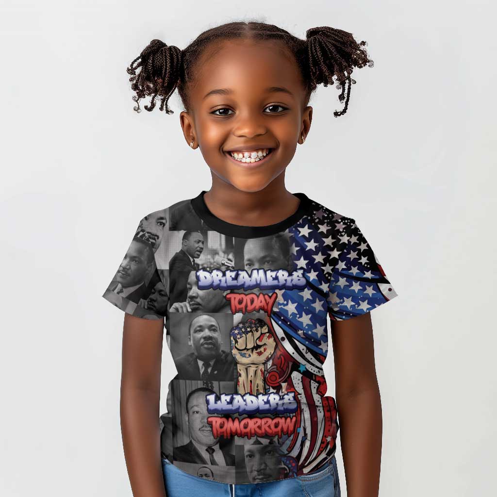 Martin Luther King Jr Day Kid T shirt Dreamers Today Leaders Tomorrow - African Pride