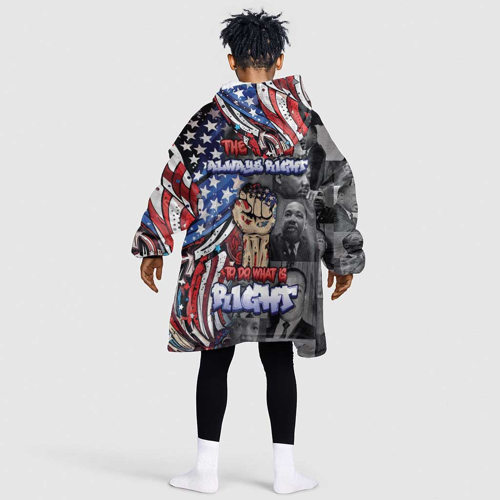 Martin Luther King Jr Day Kid Wearable Blanket Hoodie Dreamers Today Leaders Tomorrow - African Pride