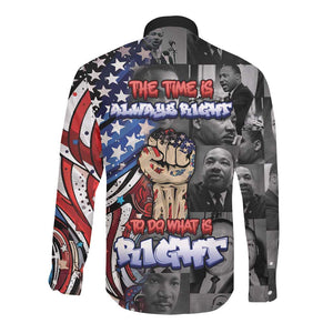 Martin Luther King Jr Day Long Sleeve Button Shirt Dreamers Today Leaders Tomorrow - African Pride