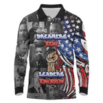 Martin Luther King Jr Day Long Sleeve Polo Shirt Dreamers Today Leaders Tomorrow - African Pride