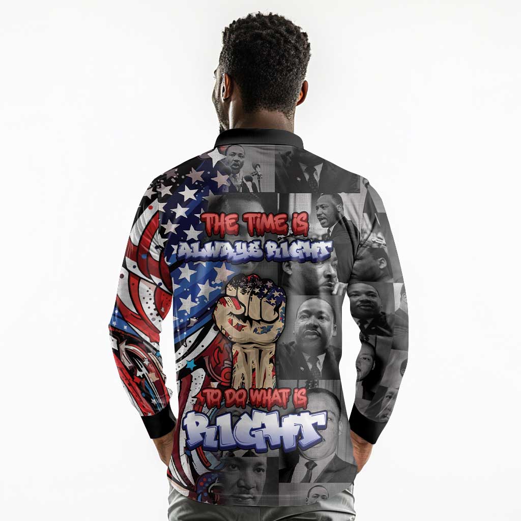 Martin Luther King Jr Day Long Sleeve Polo Shirt Dreamers Today Leaders Tomorrow - African Pride