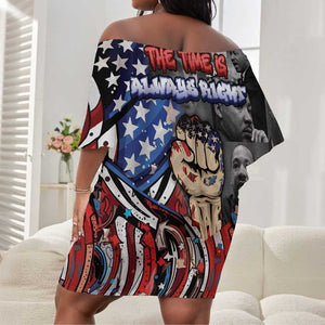 Martin Luther King Jr Day Off Shoulder Short Dress Dreamers Today Leaders Tomorrow - African Pride