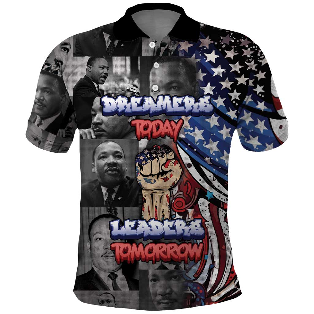 Martin Luther King Jr Day Polo Shirt Dreamers Today Leaders Tomorrow - African Pride