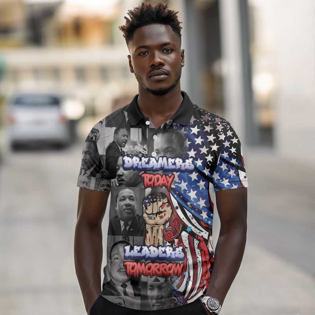 Martin Luther King Jr Day Polo Shirt Dreamers Today Leaders Tomorrow - African Pride