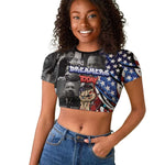 Martin Luther King Jr Day Raglan Cropped T shirt Dreamers Today Leaders Tomorrow - African Pride