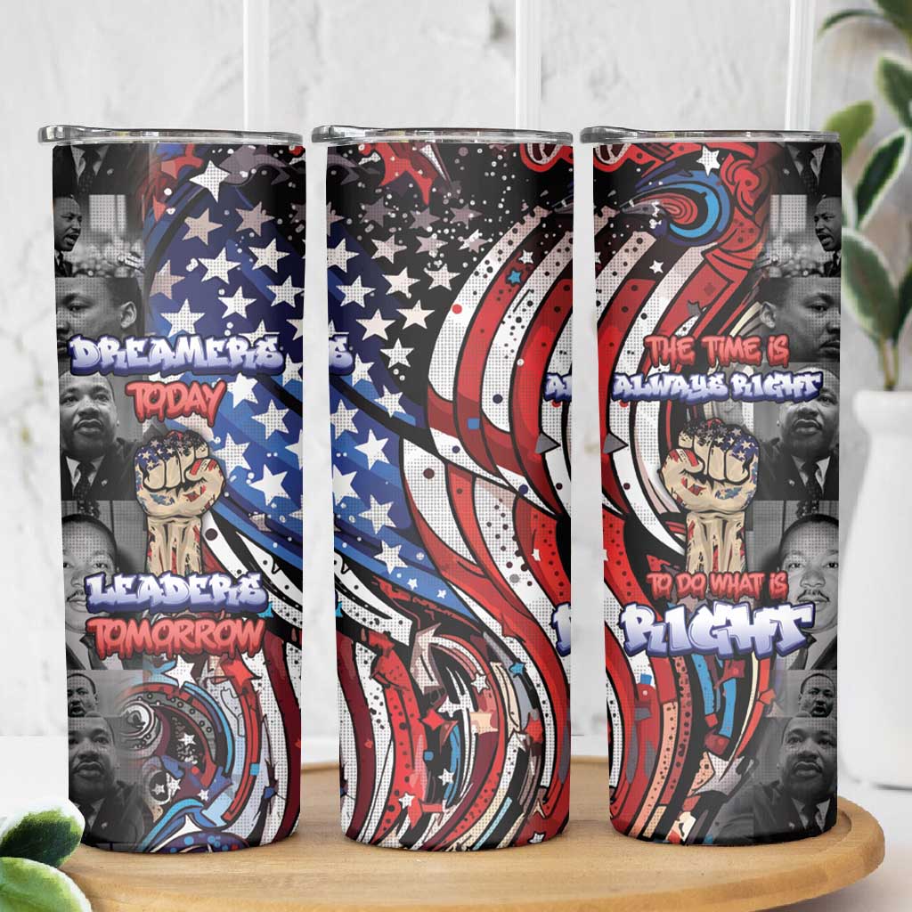 Martin Luther King Jr Day Skinny Tumbler Dreamers Today Leaders Tomorrow - African Pride