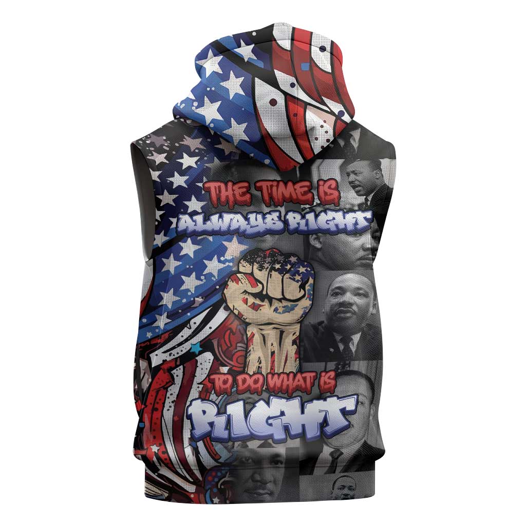 Martin Luther King Jr Day Sleeveless Hoodie Dreamers Today Leaders Tomorrow - African Pride