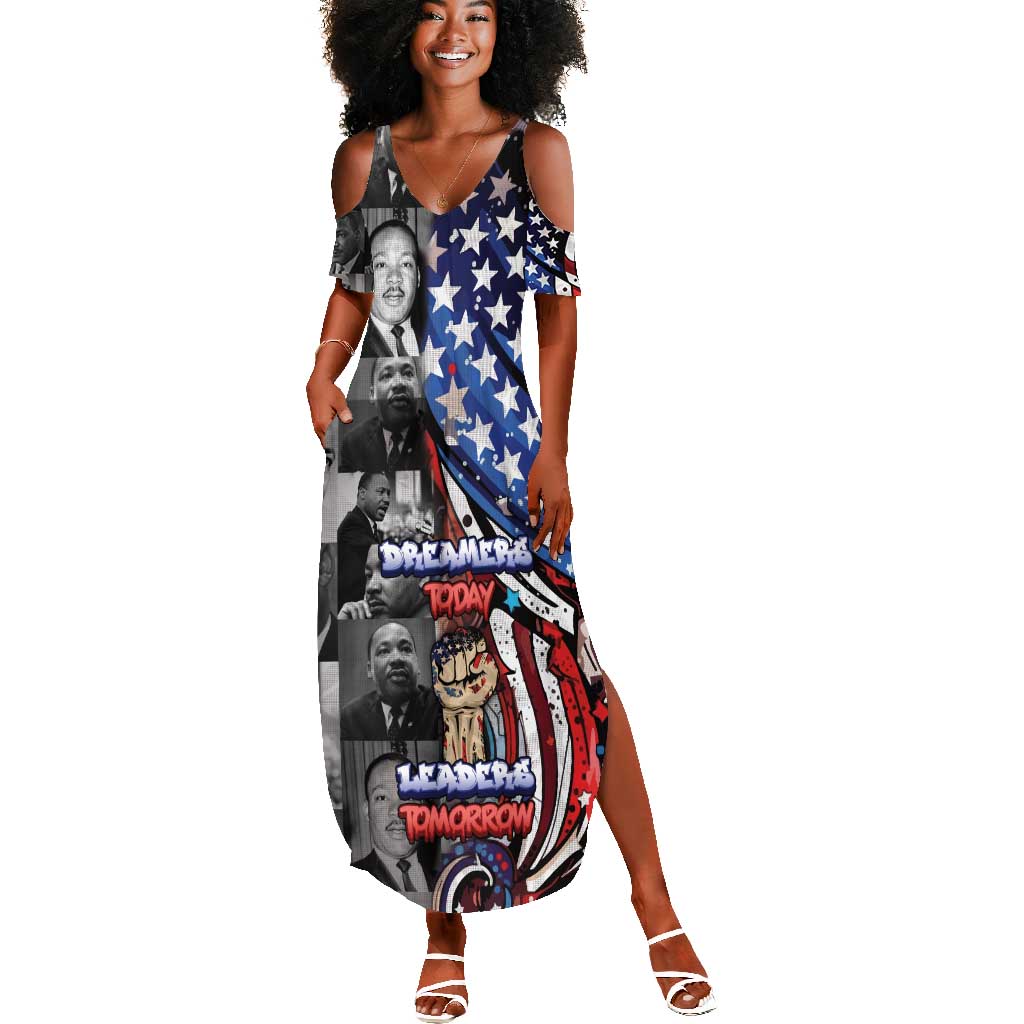 Martin Luther King Jr Day Summer Maxi Dress Dreamers Today Leaders Tomorrow - African Pride