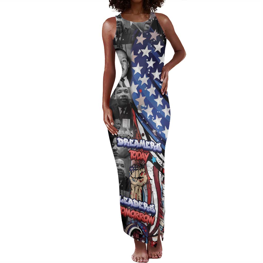 Martin Luther King Jr Day Tank Maxi Dress Dreamers Today Leaders Tomorrow - African Pride