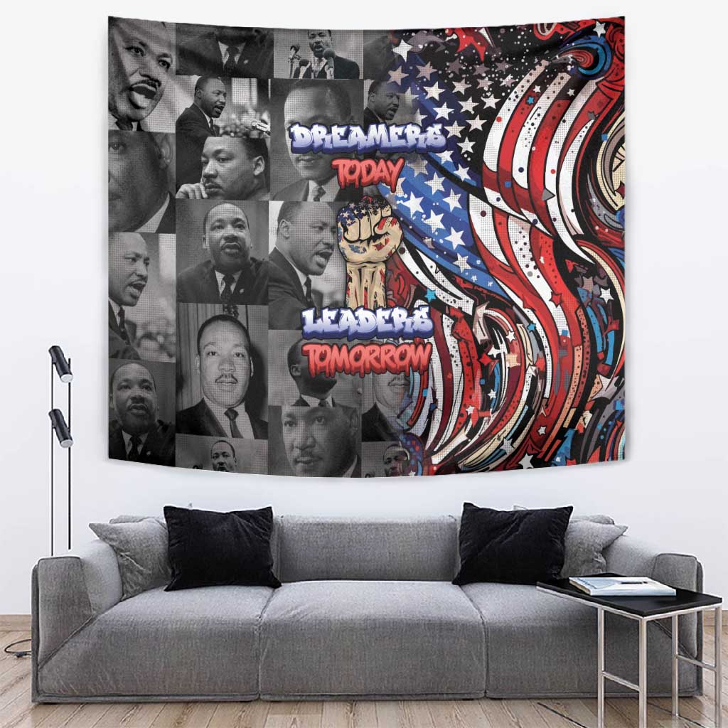 Martin Luther King Jr Day Tapestry Dreamers Today Leaders Tomorrow - African Pride