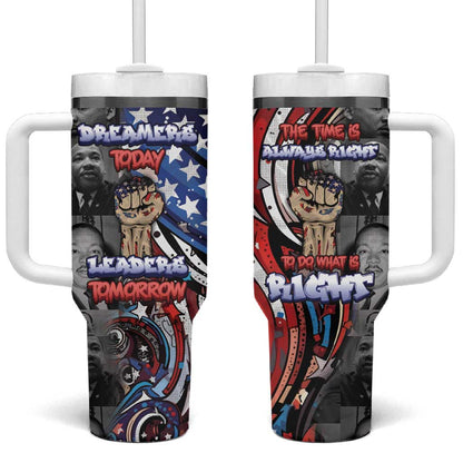 Martin Luther King Jr Day Tumbler With Handle Dreamers Today Leaders Tomorrow - African Pride