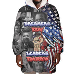 Martin Luther King Jr Day Wearable Blanket Hoodie Dreamers Today Leaders Tomorrow - African Pride