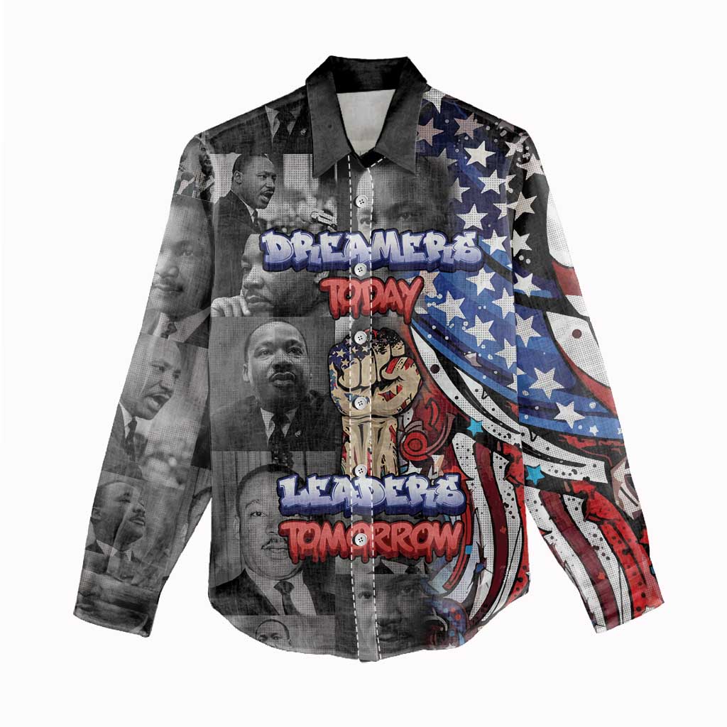 Martin Luther King Jr Day Women Casual Shirt Dreamers Today Leaders Tomorrow - African Pride