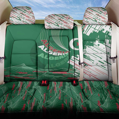 Algeria Football Back Car Seat Cover Glitch Effect Desert Lines And Star Crescent