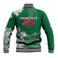 Custom Algeria Football Baseball Jacket Glitch Effect Desert Lines And Star Crescent