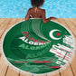 Algeria Football Beach Blanket Glitch Effect Desert Lines And Star Crescent