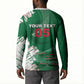 Custom Algeria Football Button Sweatshirt Glitch Effect Desert Lines And Star Crescent