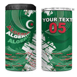 Custom Algeria Football 4 in 1 Can Cooler Tumbler Glitch Effect Desert Lines And Star Crescent