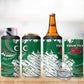 Custom Algeria Football 4 in 1 Can Cooler Tumbler Glitch Effect Desert Lines And Star Crescent