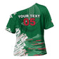 Custom Algeria Football Cross Shoulder Shirt Glitch Effect Desert Lines And Star Crescent