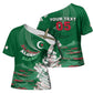 Custom Algeria Football Cross Shoulder Shirt Glitch Effect Desert Lines And Star Crescent
