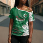Custom Algeria Football Cross Shoulder Shirt Glitch Effect Desert Lines And Star Crescent