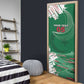 Custom Algeria Football Door Cover Glitch Effect Desert Lines And Star Crescent