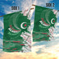 Algeria Football Garden Flag Glitch Effect Desert Lines And Star Crescent