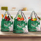 Algeria Football Grocery Bag Glitch Effect Desert Lines And Star Crescent