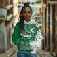 Custom Algeria Football Hoodie Glitch Effect Desert Lines And Star Crescent