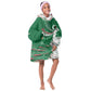Custom Algeria Football Kid Wearable Blanket Hoodie Glitch Effect Desert Lines And Star Crescent