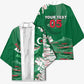 Custom Algeria Football Kimono Glitch Effect Desert Lines And Star Crescent