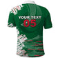 Custom Algeria Football Polo Shirt Glitch Effect Desert Lines And Star Crescent